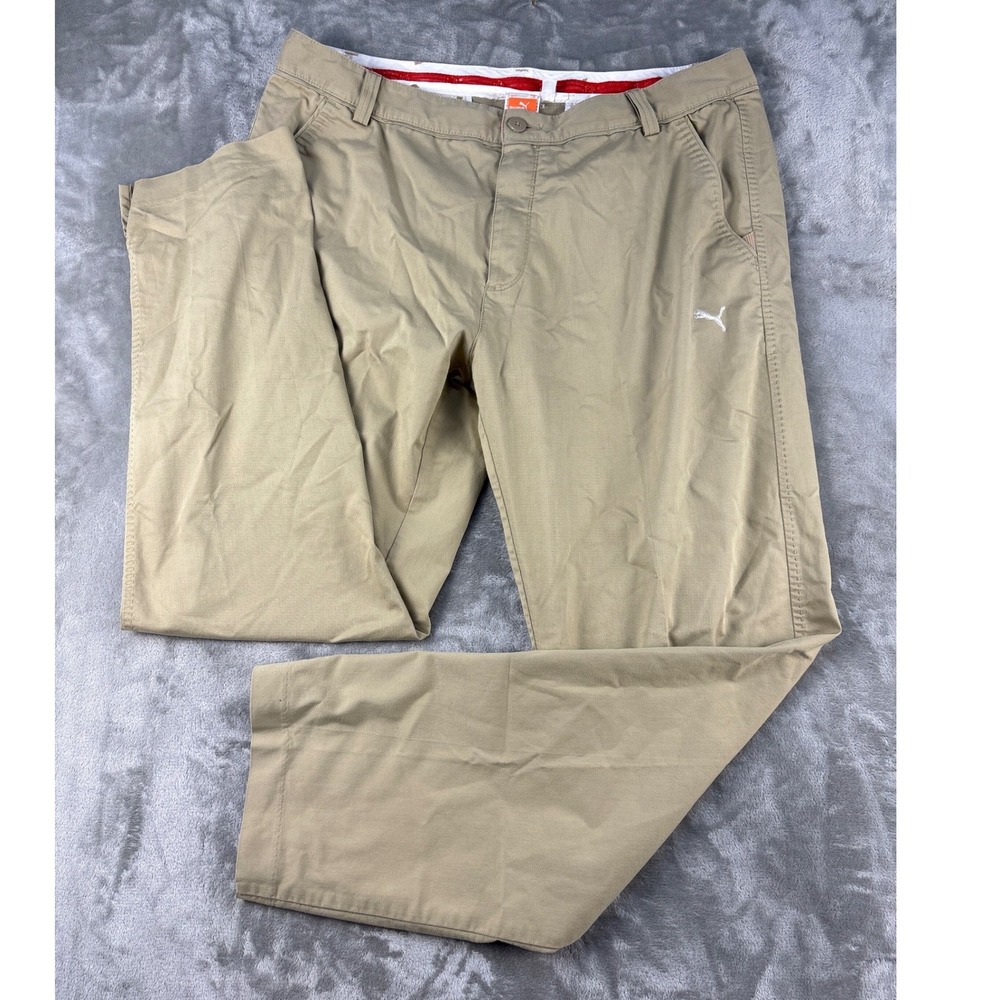 Puma Pants Mens 38x32 Sportlifestyle Khaki Stretch Golf EUC